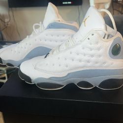 Air Jordan Retro 13 size 4.5 in men so 6.5 in women, baby blue cardinal & white, basically new in box