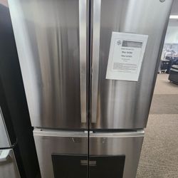Profile 28 cu.ft Quad Door Bottom Freezer Refrigerator Fingerprint Resistant Stainless w/Dual-Dispense AutoFill Pitcher