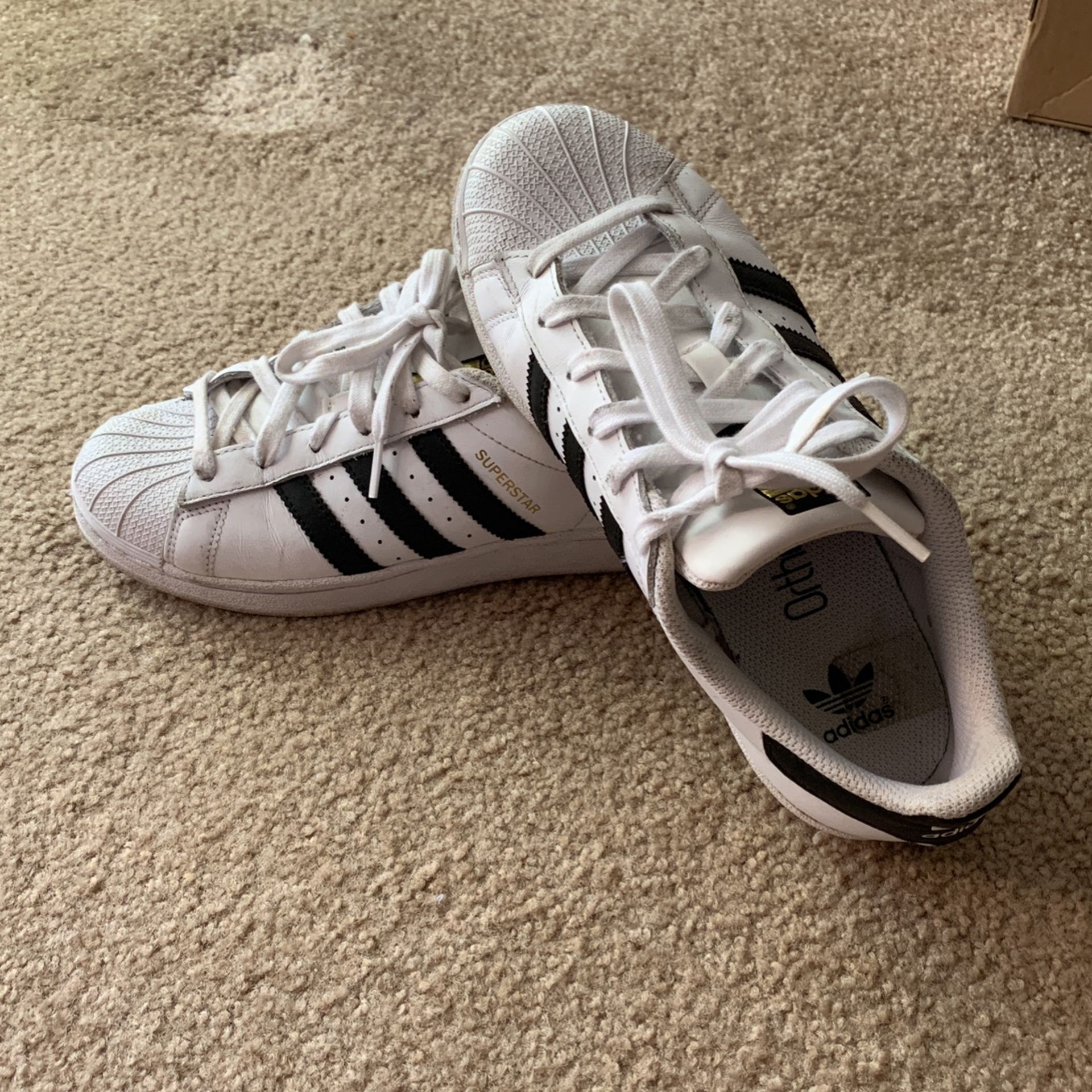 Adidas Superstar Tennis Shoes Black/White Size 5.5