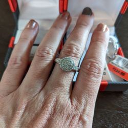 Diamond Ring And Earring Set