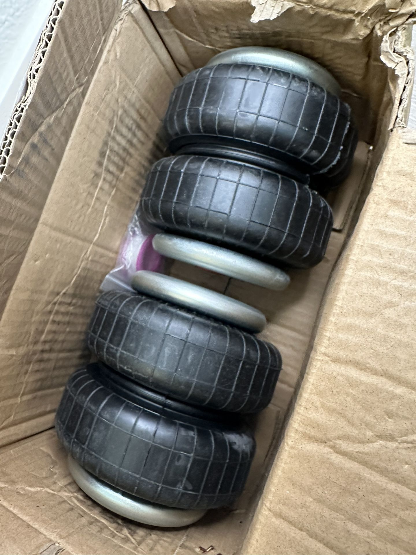 2PCS Universal Air Suspension Spring Double Bellow Standard 2500 lb 1/2"npt