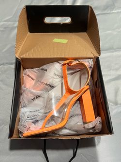 Fashion Nova Women’s Orange Crocodile Strappy