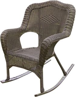 International Caravan Furniture Piece Camelback Resin Wicker Rocker