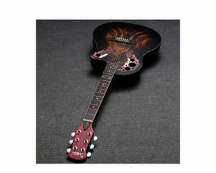 Glarry GT102 41inch Full-Size EQ Cutaway Spruce Top Grape Voice Hole Round Back Acoustic-Electric Guitar Sunset