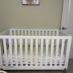 Beautiful White Crib and Changing Table 