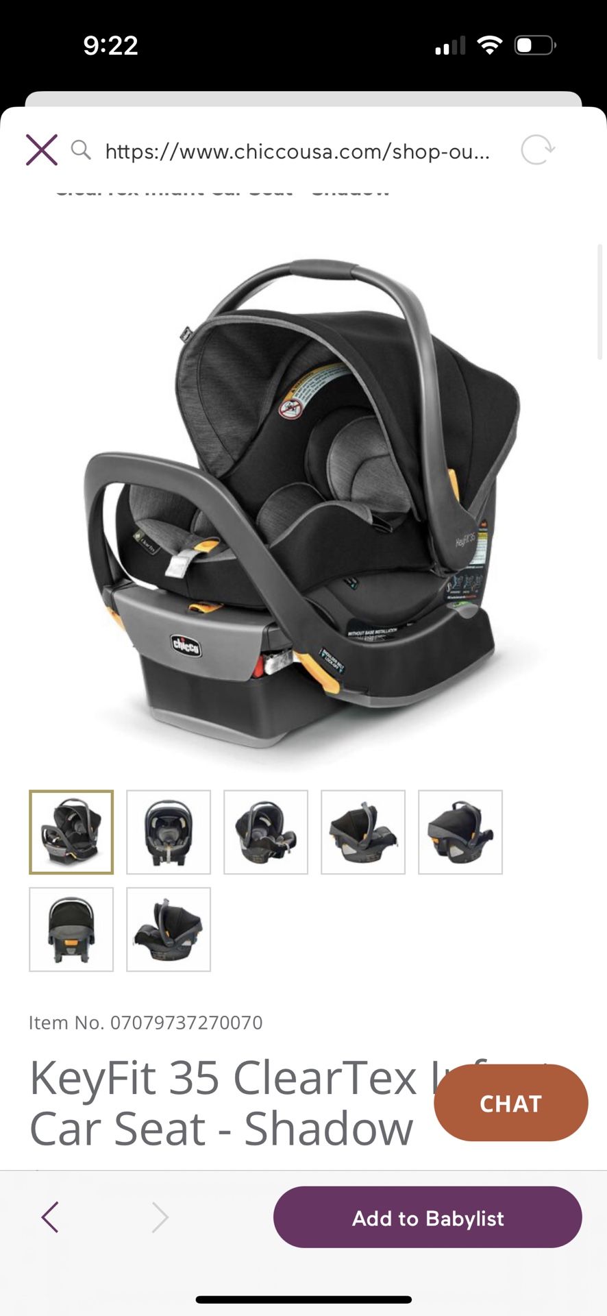 KeyFit 35 ClearTex Infant Car Seat - Shadow