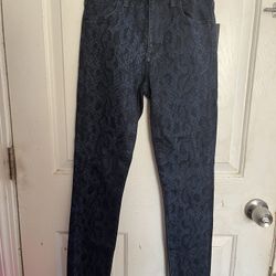 Joe's Jeans Gorgeous Indigo Coated Python Jeans Size 24