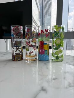 Painted Mojito Glasses - Set of 4