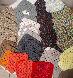 Handmade Crochet Granny Squares Lot