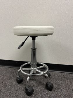 White Rolling Stool