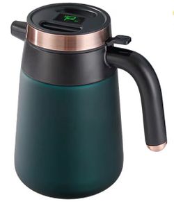 Tea Coffee Pot,Arabest Stainless Steel Double Layer Vacuum Insulation Pot, 24 Hour Heat Retention Beverage Dispenser, Large-Capacity Smart Thermal Jug
