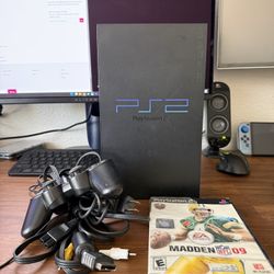 PS2 (Fat) with a game and controller