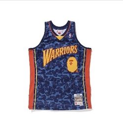 Bape x Mitchell & Ness Warriors ABC Basketball Swingman