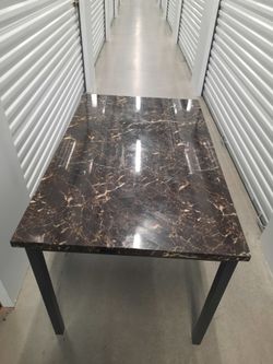 Dark Marble Top Dining Table