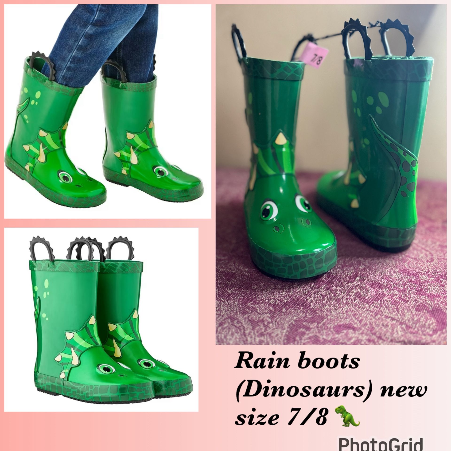 Dinosaurs 🦖 Rain Boots Size 7/8 New $20 Cash Or Zelle Only 