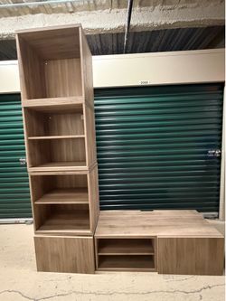 Entertainment Center with Storage Shelves