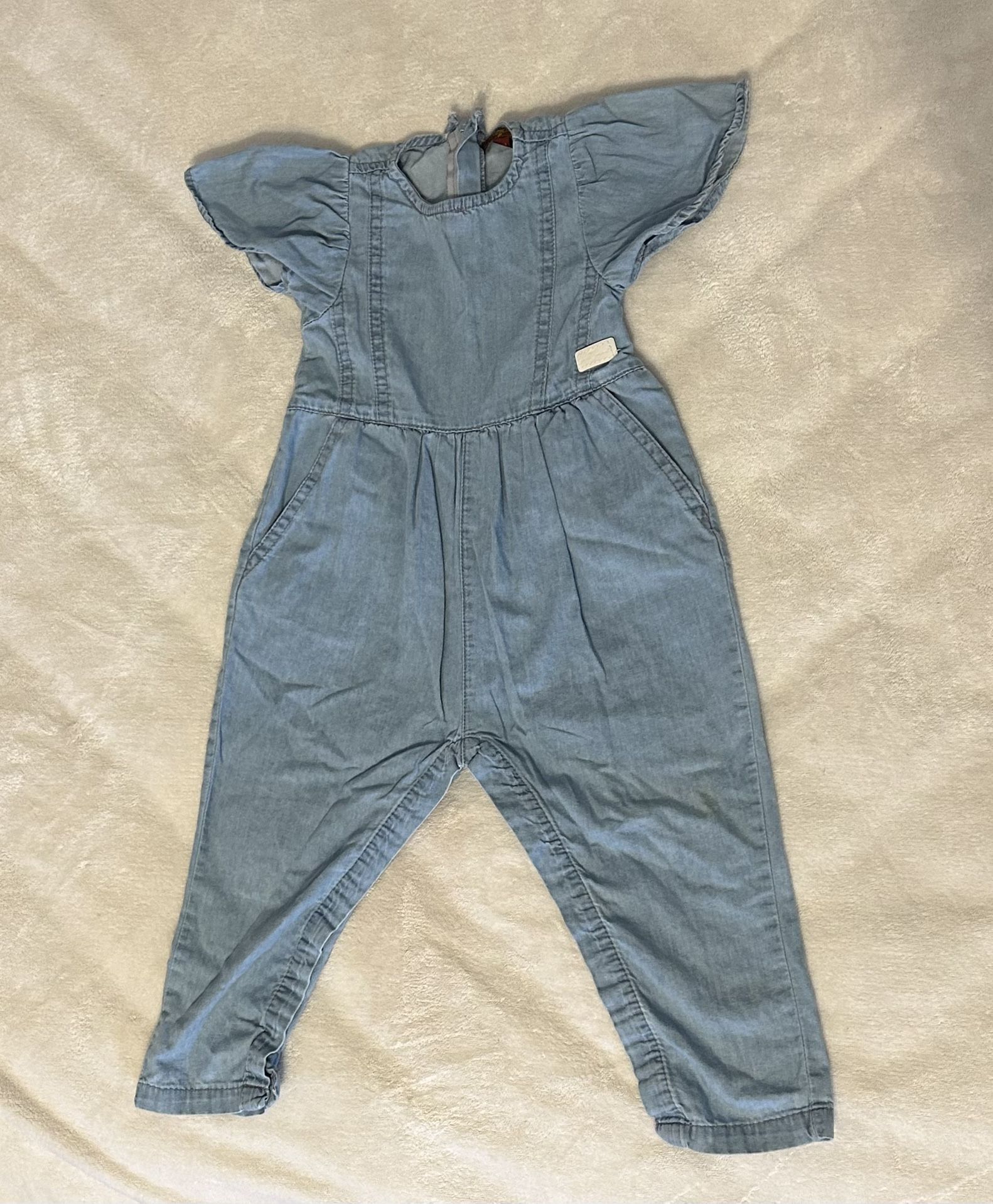 Combishort Fillette 7 For All Mankind - Bleu Chambray - Taille L - Neuf Avec étiquettes