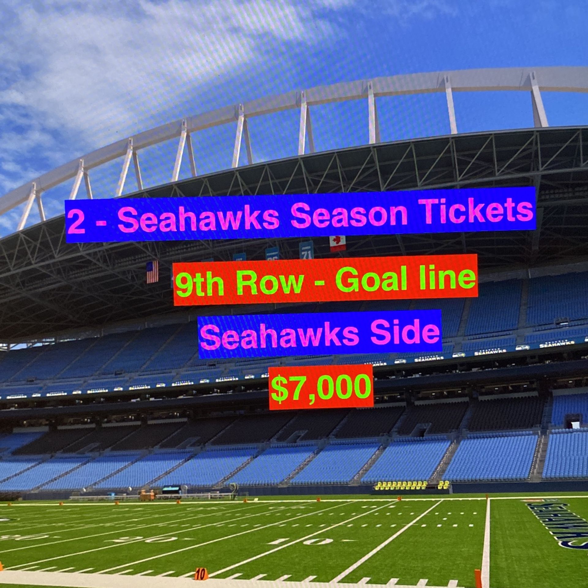 Seahawks Season Tickets Vikings Giants 49ers