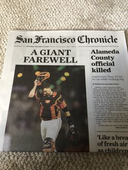 Buster Posey Retirement San Francisco Chronicle Newspaper