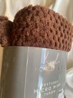 Home Details Textured Micro Mink Throw Blanket