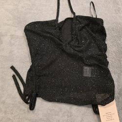 Midnight Glitz and Glam Halter Top