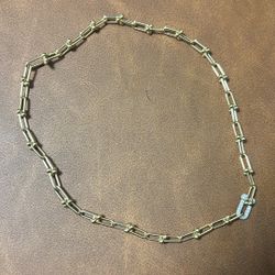 18K Link Necklace with Stone