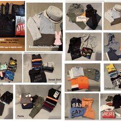 ⭐ GREAT DEAL! Huge Box 4–5 yrs Boys Clothing. New & Like New