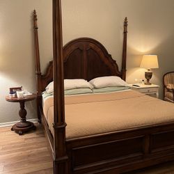 Ethan Allen Tuscany King Poster Bed - Solid Wood