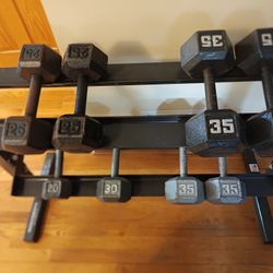 Spare Dumbbells 20lb, 25lb, 30lb 35lb