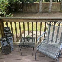 Metal Chair And Small Table 