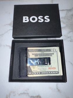 Hugo Boss Leather Card Holder with Money Clip