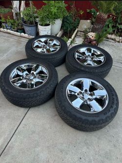 Ram Classic Chrome Wheels with Goodyear Wrangler Tires