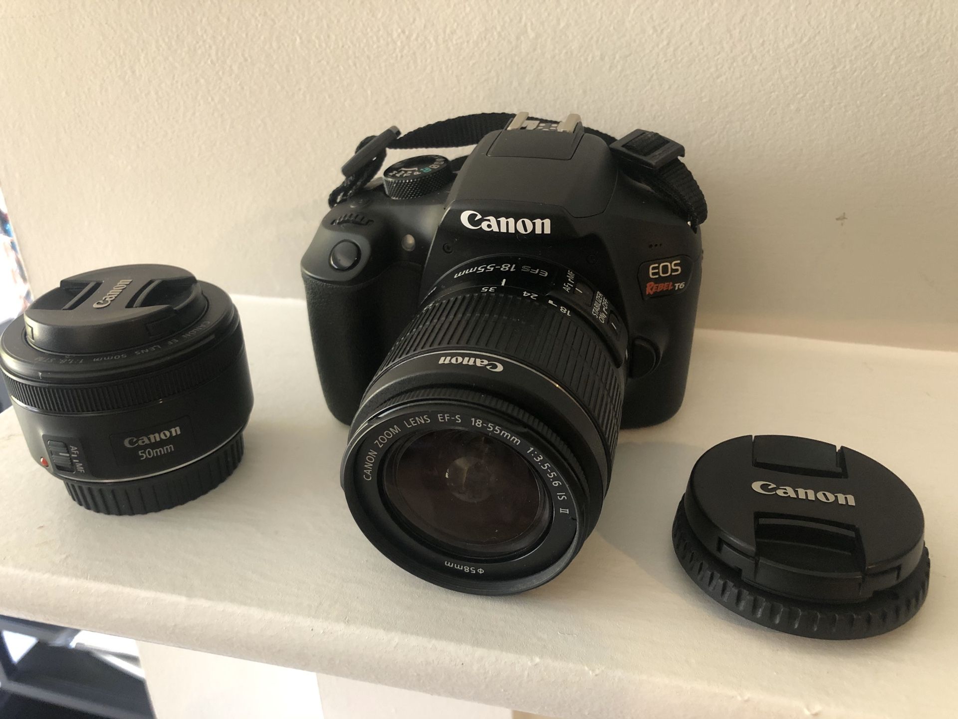 Canon EOS Rebel T6 + prime lens