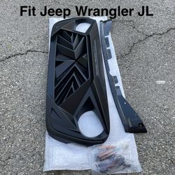 Black Grill With Raptor Lights Led Amber Color For Jeep Wrangler JL Or Gladiator 