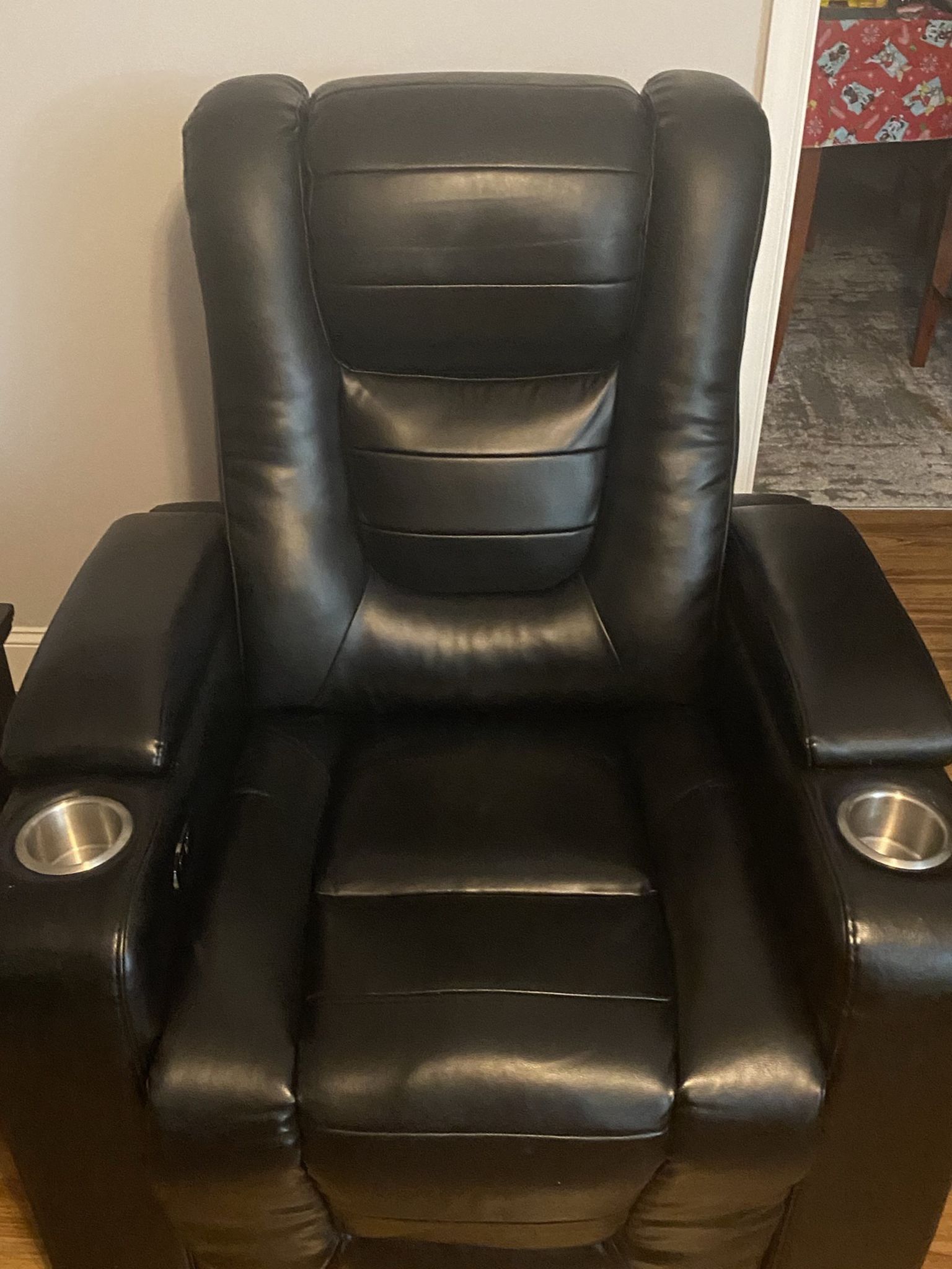 Leather Recliner Electric With Two USB Ports And Two Cup Holders