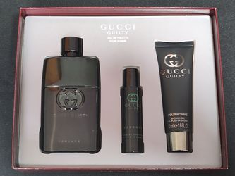 Gucci Guilty Essence EDT Gift Set Spray Men 3.0 oz (90ml) NEW $150 Retail