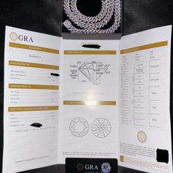 22inch White gold 10mm Moissanite Cuban Chain 