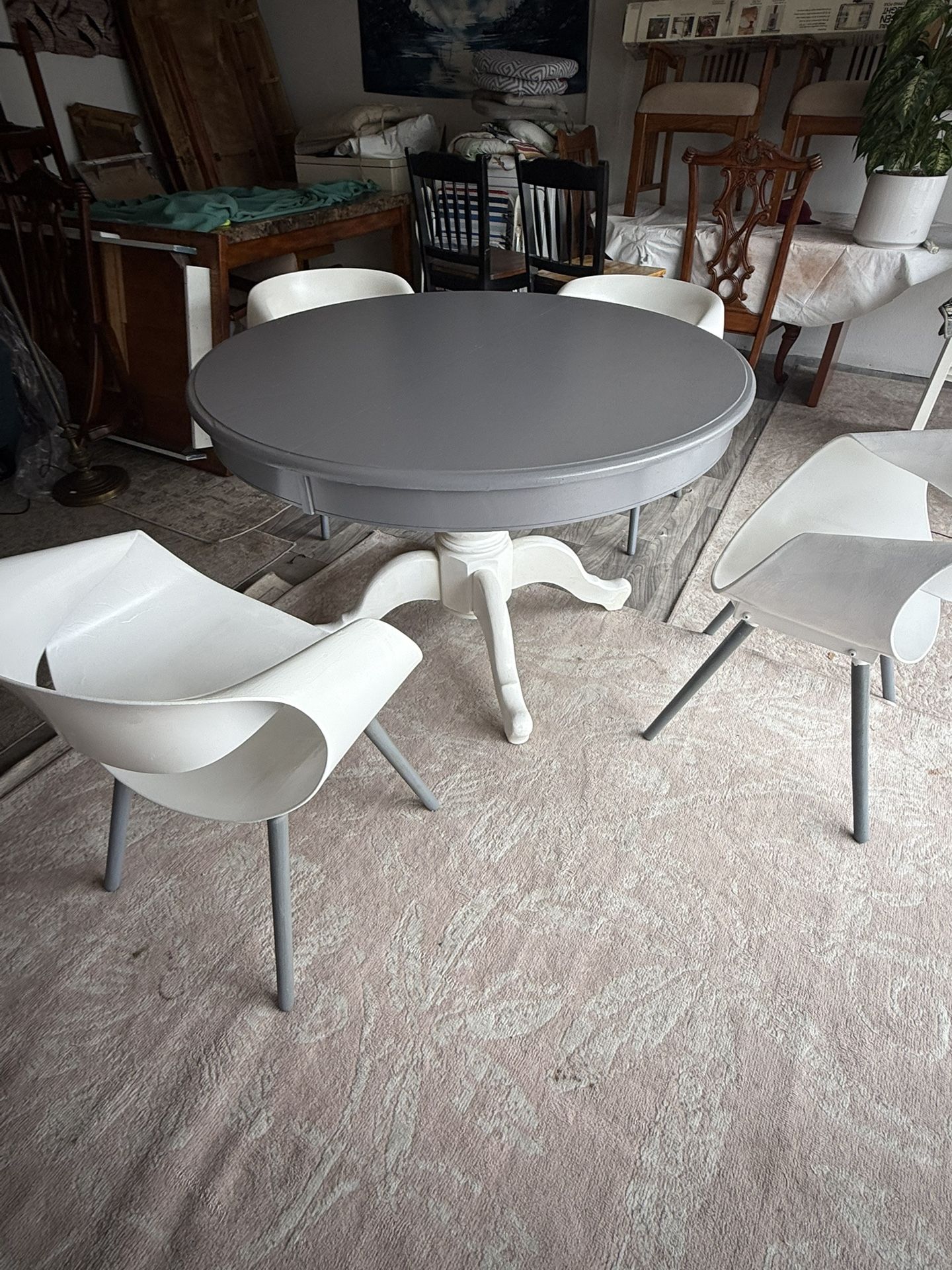 5 piece dining set 48 inch round table four chairs
