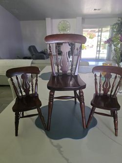 Vintage Fiddleback Bannister Doll Chairs