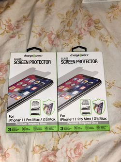 iphone 11 pro max/xs max glass screen protectors 6 pack