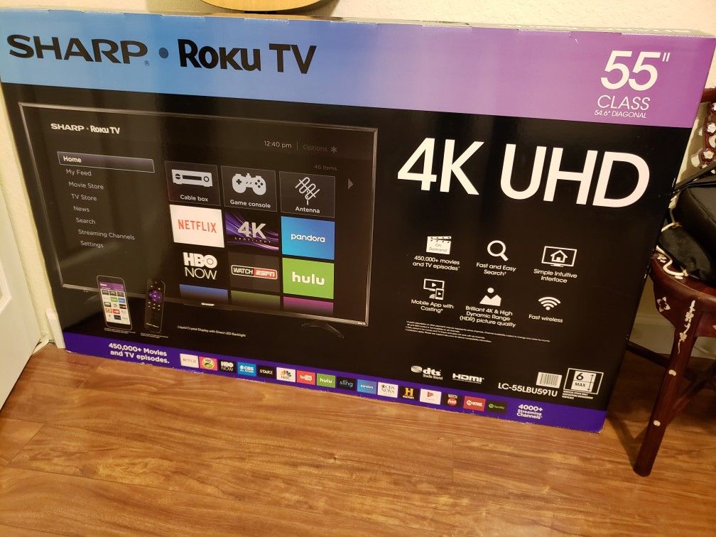Sharp Roku TV 55" 4K UHD LC-55LBU591U