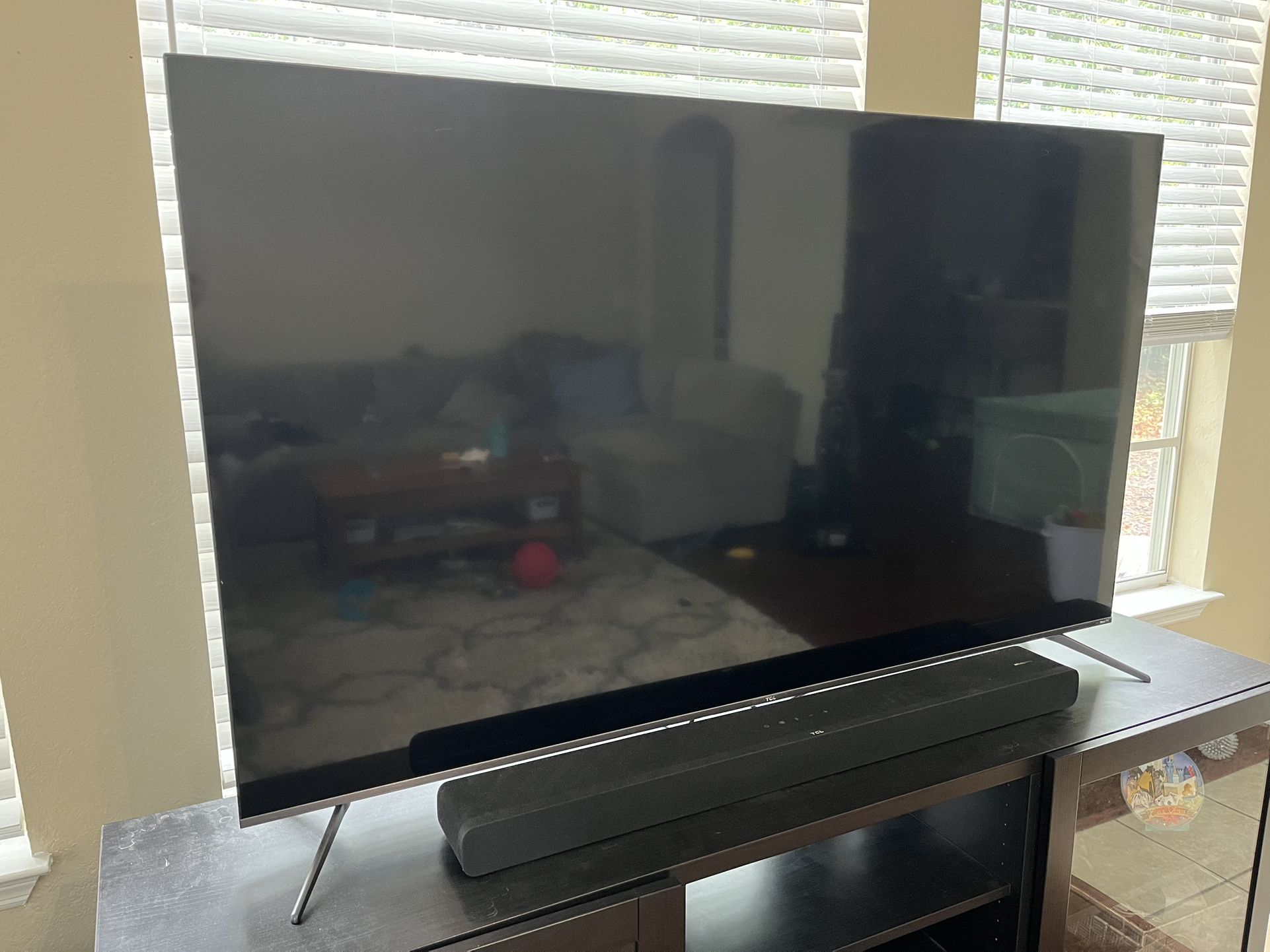TCL 4K UHD QLED 65” Roku Tv And Soundbar