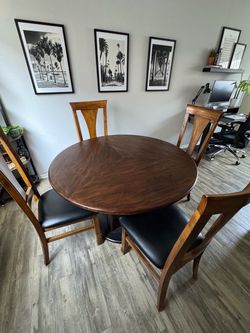 Real Wood Kitchen Table Set w/ 5 Chairs – 47" Round – Culver City Pickup