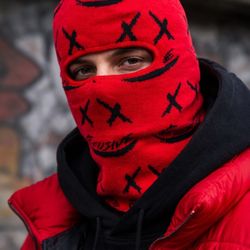 Red Graphic Skimask