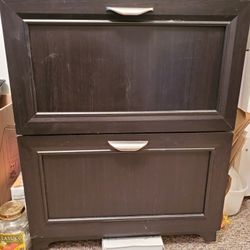 File Cabinet Base with Credenza Cabinet On Top