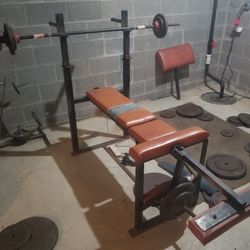Heavy Duty Steel Vintage Workout Weight Bench Only