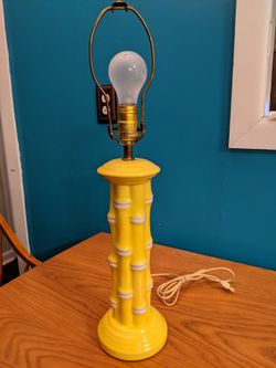 Yellow Porcelain Bamboo Lamp