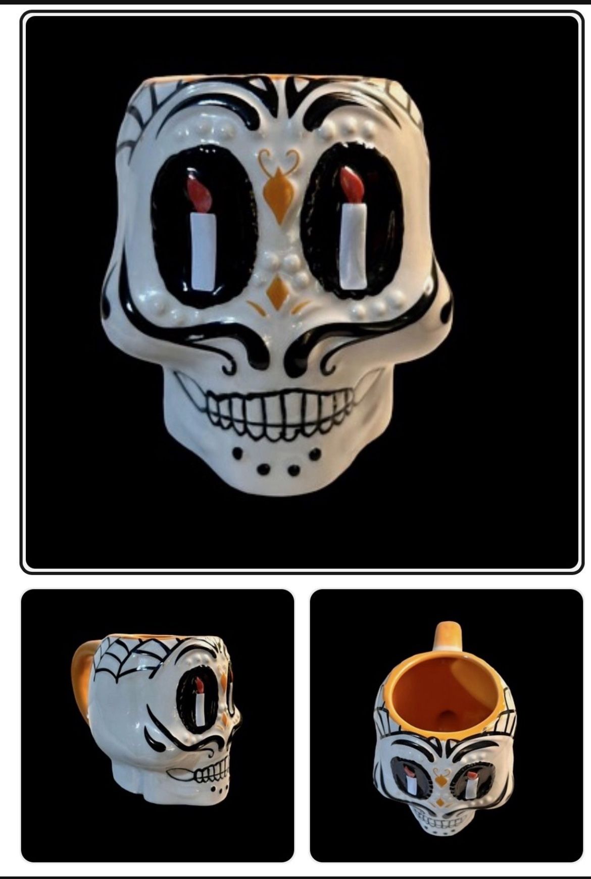 Dios De La Muerte Day of the Dead Ceramic Skeleton Skull Coffee Mug Tea Cup NEW. 20 oz.