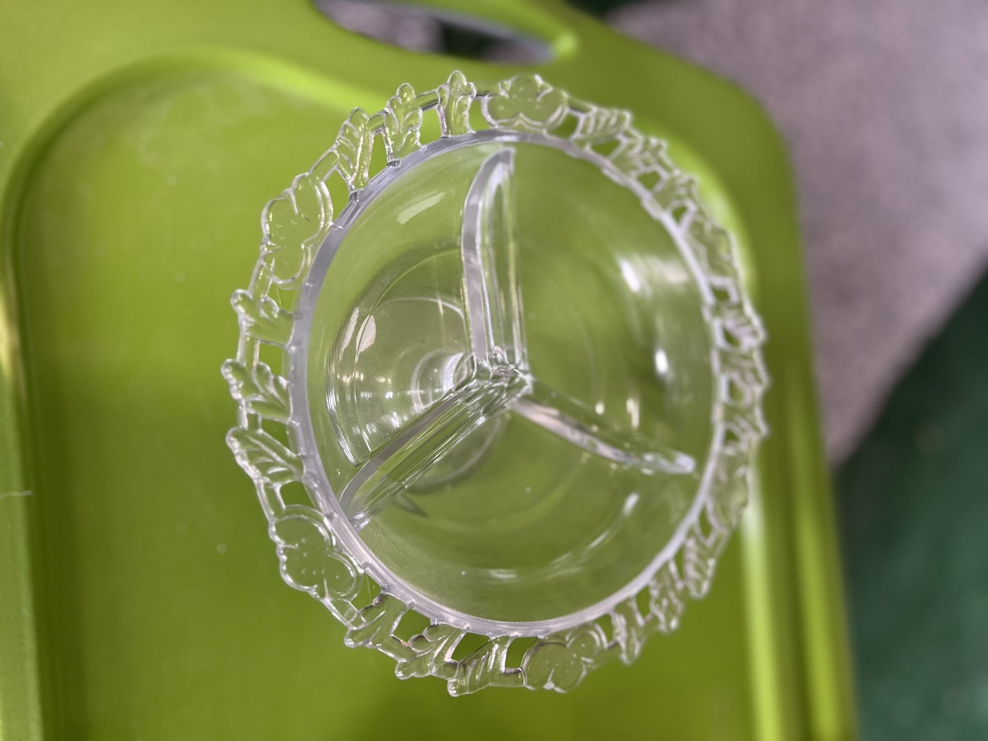 Crystal Table Top Separated Serving Bowl