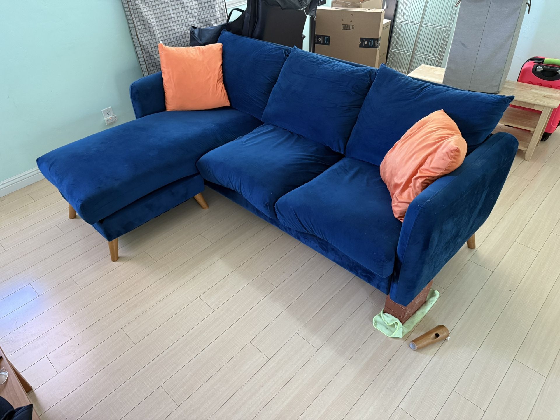 Blue Velvet Couch